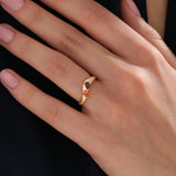 Pear Colorful Curve Ring - BRENNMORE 