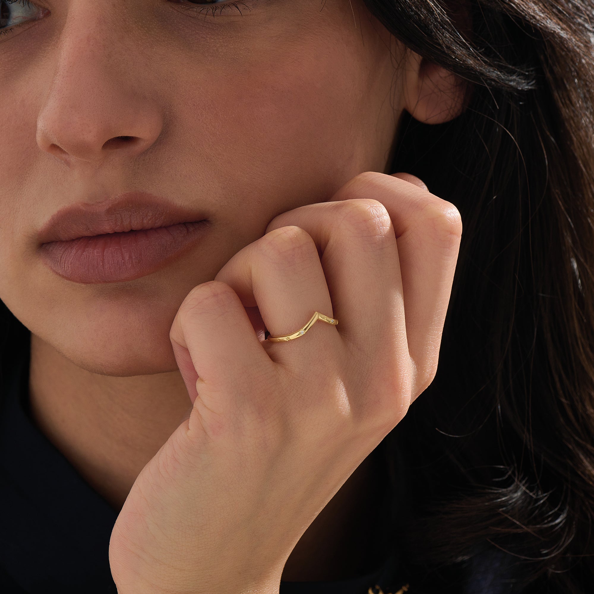 Celestial Chevron Stacking Ring - BRENNMORE 