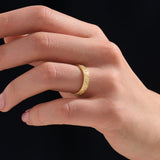 Flower Engraved Wedding Band - BRENNMORE 