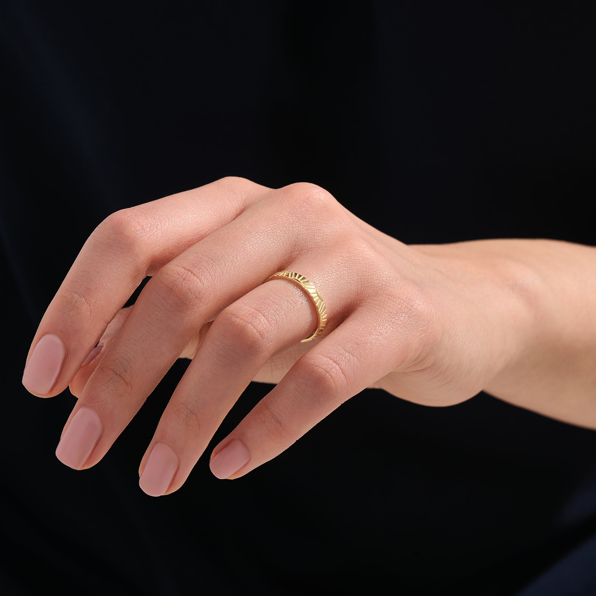 Sun Patterned Wedding Band - BRENNMORE 