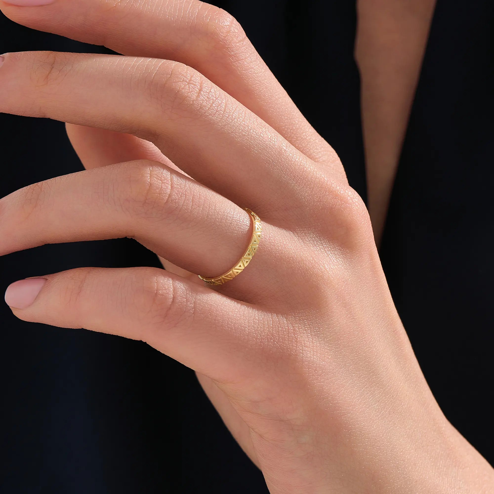 Triangle Patterned Wedding Band My Store