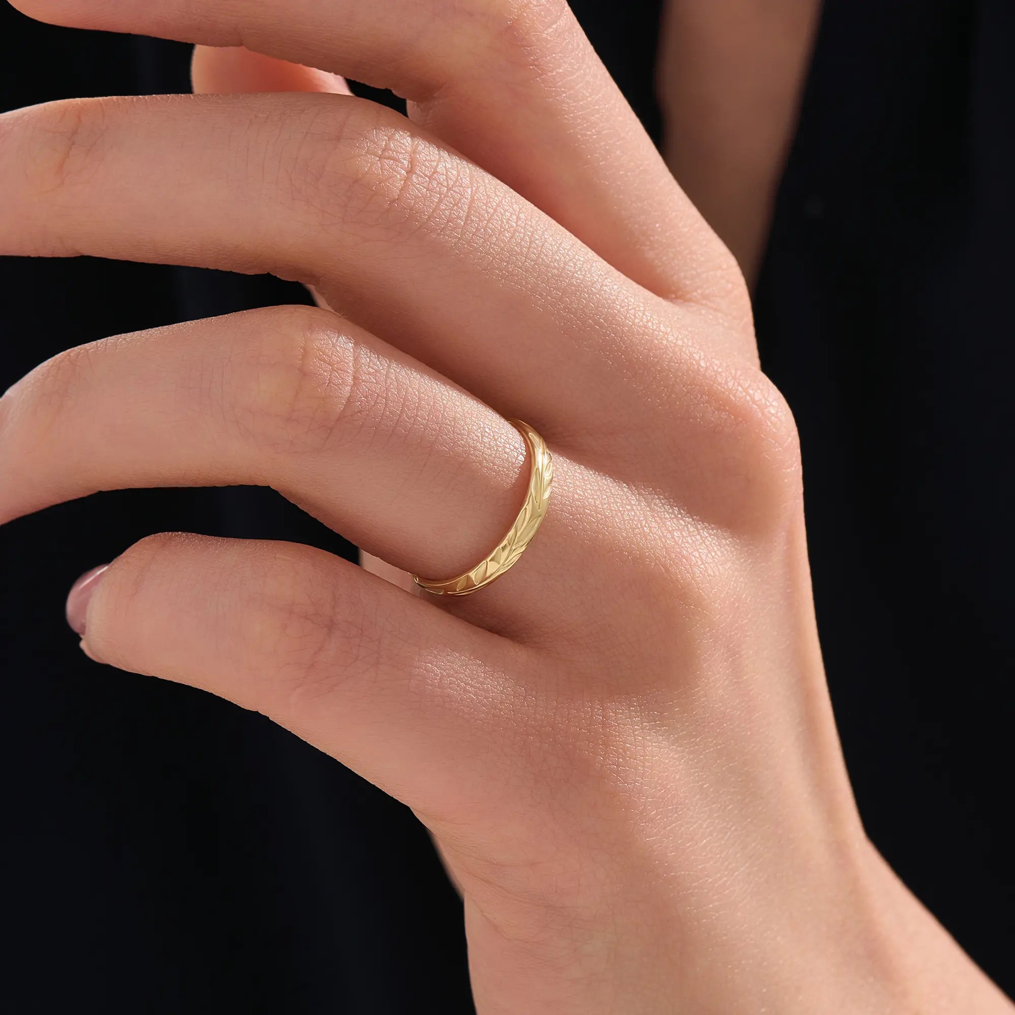 Leaf Patterned Wedding Band My Store