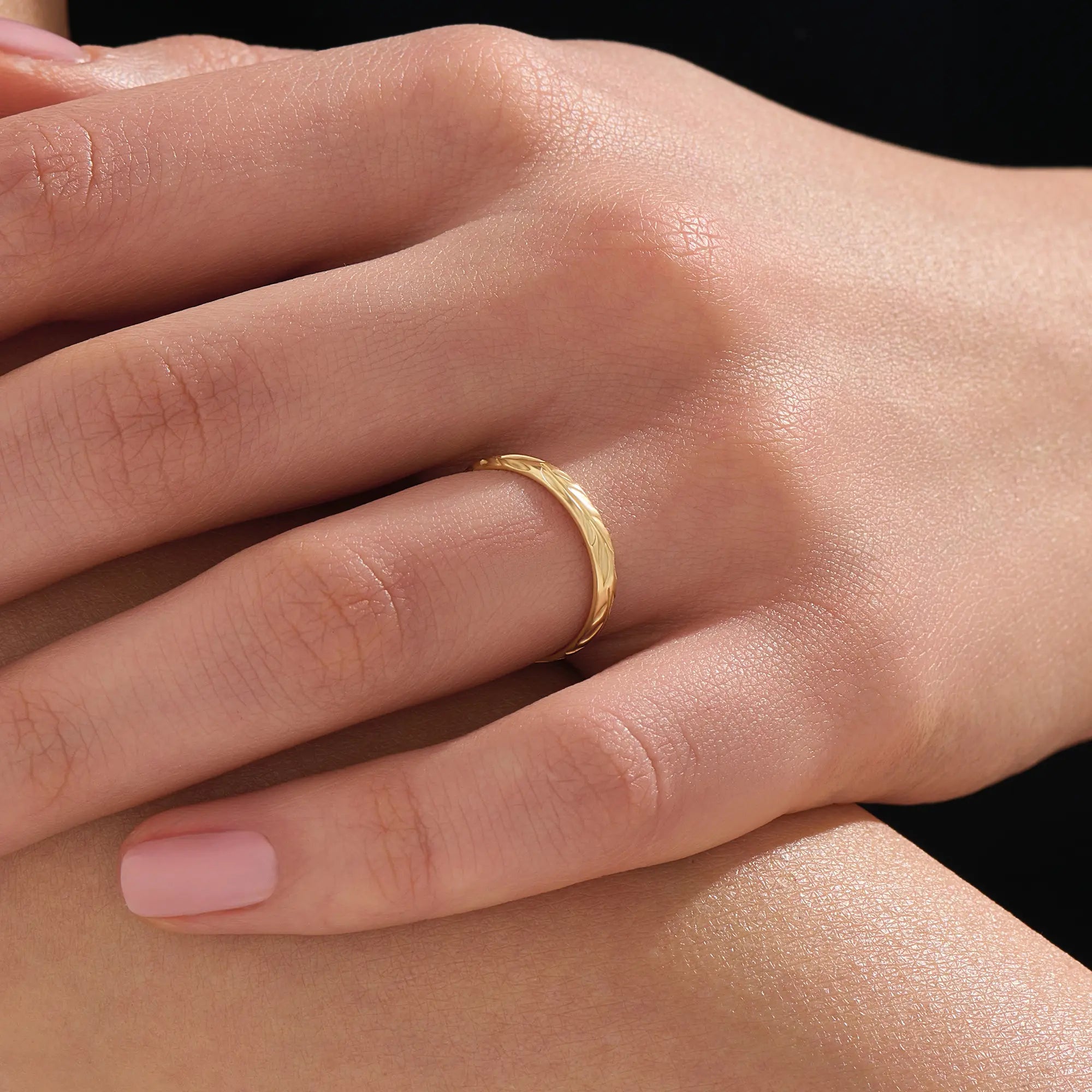 Leaf Patterned Wedding Band My Store