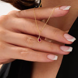 Pear Ruby Necklace for Women