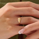 Square Starburst Signet Ring