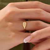 Square Starburst Signet Ring