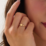 Oval Star Signet Ring