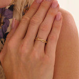 Cross Vermeil Stacking Ring