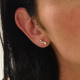 Mixed Cut Gold Stud Earrings