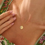 Mixed Cut Moon Vermeil Necklace