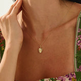 Palm Leaf Vermeil Necklace