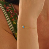 Oval Blue Topaz Bracelet