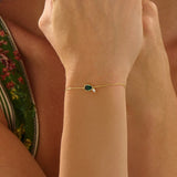 Pear Emerald Gold Bracelet