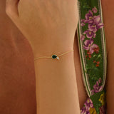 Pear Emerald Gold Bracelet