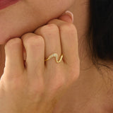 Pave Curve Stacking Ring