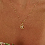 Round Compass Pendant Necklace