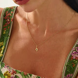 Rhombus Sapphire Pendant Necklace