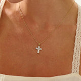 Textured Cross Pendant Necklace
