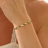 Emerald Wavy Bracelet