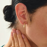 Ribbed Band Hoop Earrings