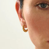 Ribbed Band Hoop Earrings