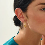 Dangling Heart Stud Earrings