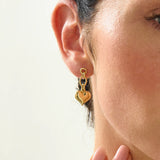 Dangling Heart Stud Earrings