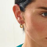 Ribbed Band Hoop Earrings