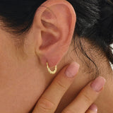Textured Bone Hoop Earrings