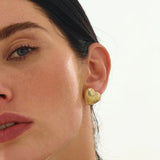 Chunky Heart Stud Earrings