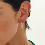 Double Band Oval Hoop Earrings
