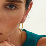 Double Band Oval Hoop Earrings