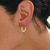 Oval Crosissant Hoop Earrings