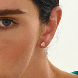 Textured Heart Stud Earrings
