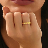 Flower Engraved Ruby Wedding Band