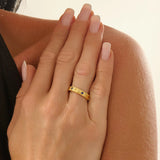Flower Engraved Sapphire Wedding Band