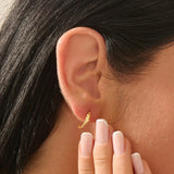 Leaf Stud Hoop Earrings