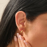 Leaf Stud Hoop Earrings
