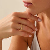Beaded Cross Ruby Wedding Band